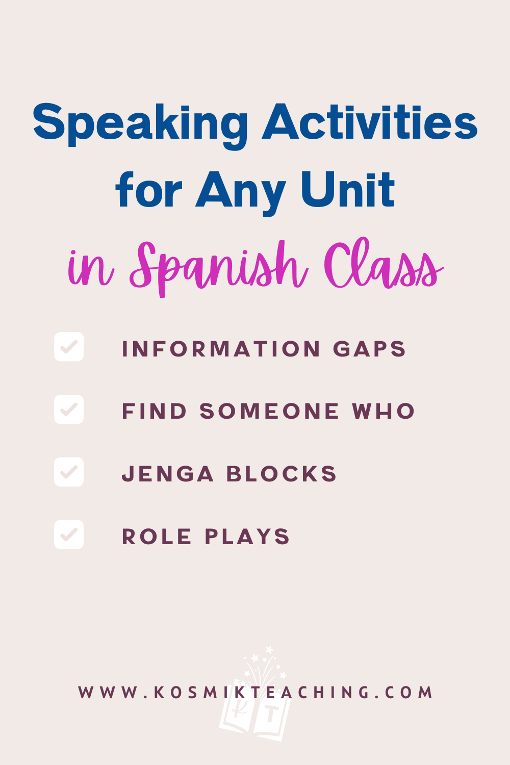 Speaking Activities for Any Unit in Spanish Class